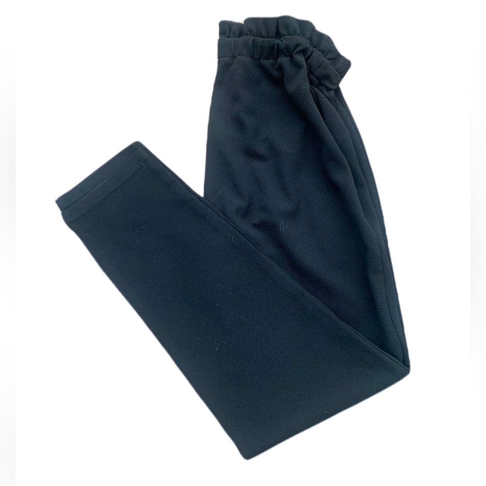 💜 SHEIN High-Waisted Black Ruffle Waist Pants Size M